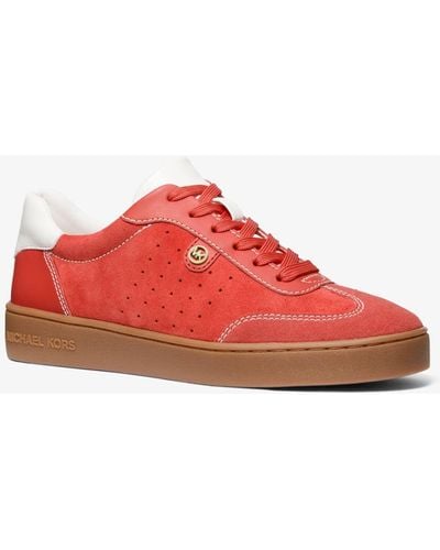 MICHAEL Michael Kors Scotty Suede Trainer - Red