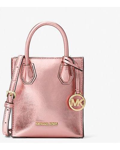Michael Kors Mercer Extra-small Patent Crossbody Bag - Pink