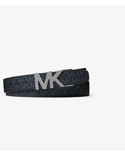 Michael Kors Reversible Logo And Leather Belt - White