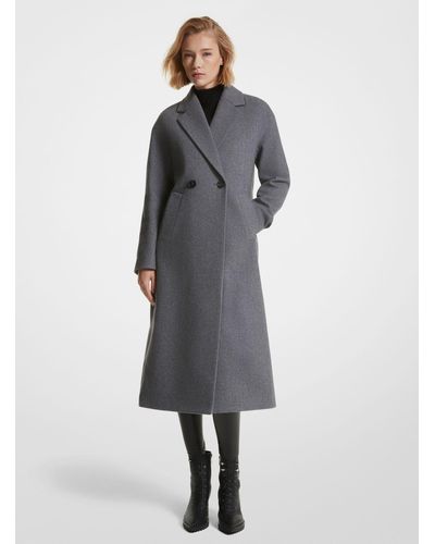 Michael Kors Double-breasted Wool-blend Coat - Grey