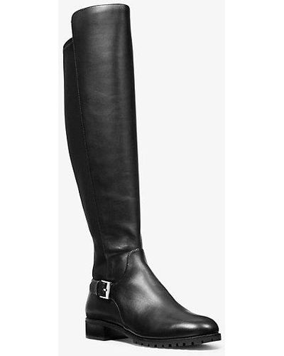 Michael Kors Branson Stretch Leather Boot - Black