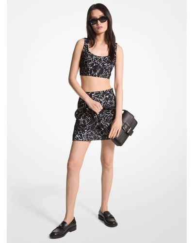 Michael Kors Palm Lace Mini Skirt - Black