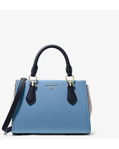 Michael Kors Marilyn Small Color-block Saffiano Leather Crossbody Bag - Blue