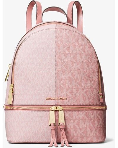 Michael Kors Zweifarbiger Rucksack Rhea Medium Mit Logo - Pink