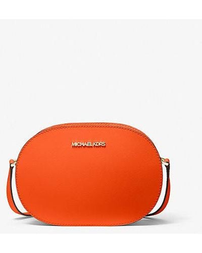 Michael Kors Jet Set Travel Medium Saffiano Leather Crossbody Bag - Orange