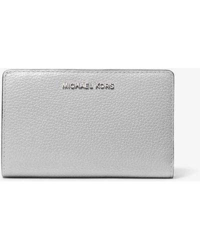 Michael Kors Mk Empire Medium Pebbled Leather Wallet - White