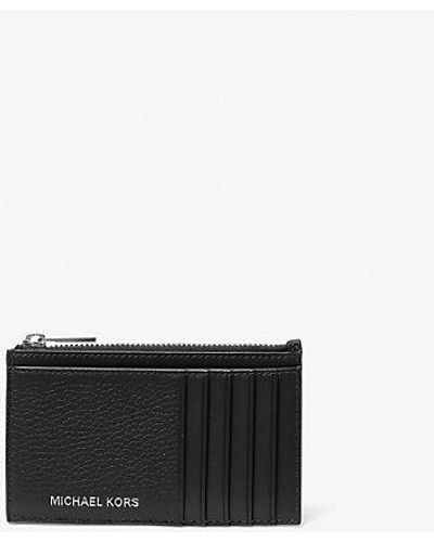 Michael Kors Cooper Slim Pebbled Leather Zip Wallet - White