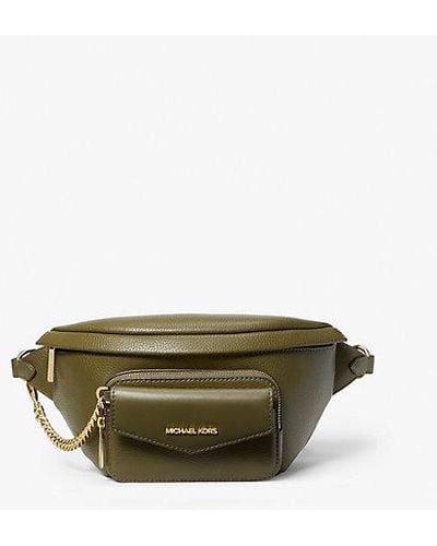 Michael Kors Maisie Large Pebbled Leather 2-in-1 Sling Pack - Green