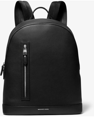 Michael Kors Hudson Slim Pebbled Leather Backpack - Black
