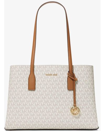 Michael Kors Ruthie Medium Signature Logo Tote Bag - Natural