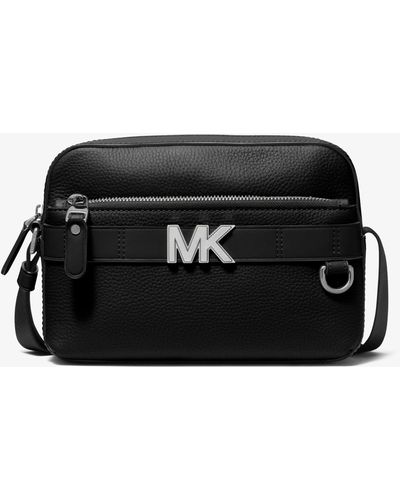 Michael Kors Hudson Pebbled Leather Utility Crossbody Bag - Black