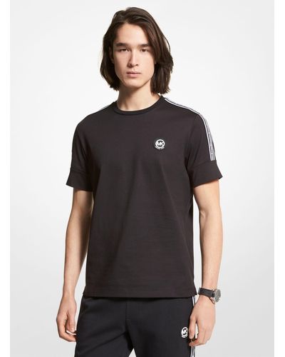 Michael Kors T-shirt en jersey de coton avec bande à logos - Noir