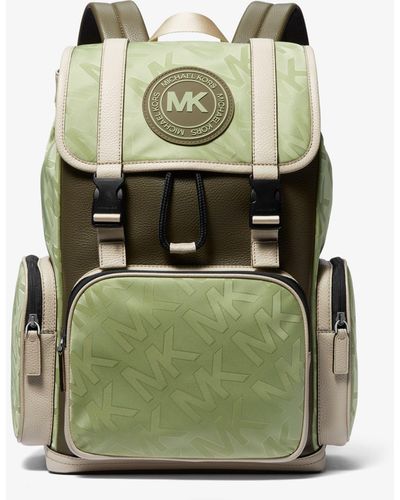 Michael Kors Kent Logo Jacquard Nylon Utility Backpack - Green