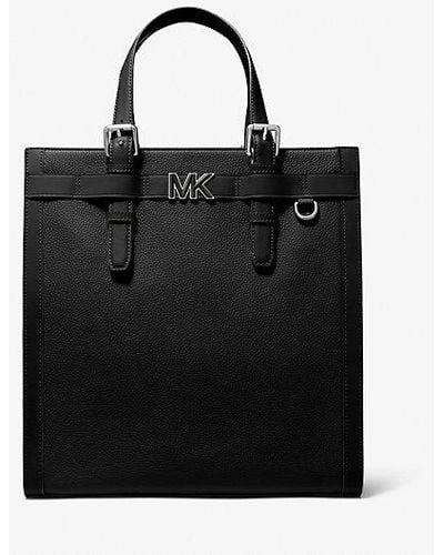 Michael Kors Hudson Pebbled Leather Tote Bag - Black
