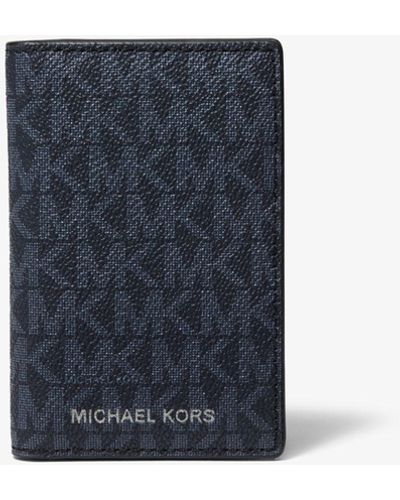 Michael Kors Mason Logo Bi-fold Card Case - Blue
