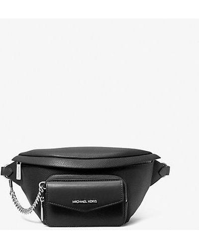Michael Kors Maisie Large Pebbled Leather 2-in-1 Sling Pack - Black