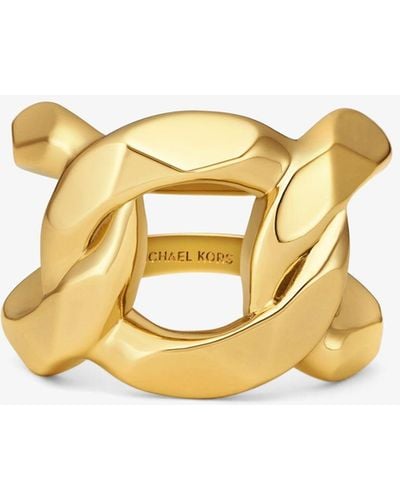 Michael Kors Mk Precious Metal-Plated Brass Curb-Link Ring - Metallic
