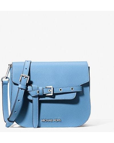 Michael Kors Emilia Small Pebbled Leather Crossbody Bag - Blue
