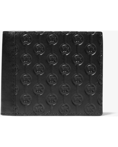 Michael Kors Hudson Logo Embossed Leather Billfold Wallet - White