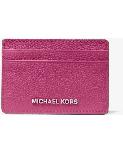 Michael Kors Pebbled Leather Card Case - Purple
