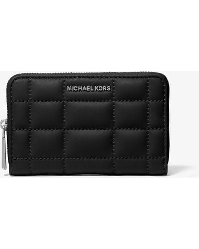 Michael Kors Mk Small Quilted Leather Wallet - White
