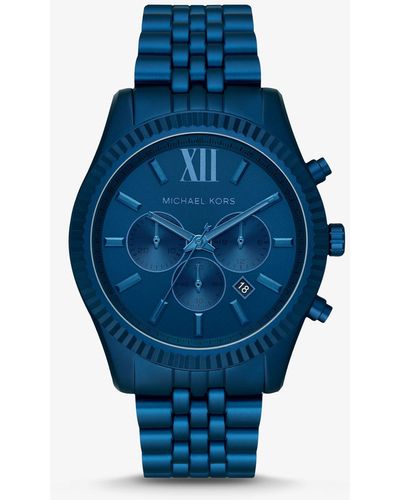 Michael Kors Reloj Lexington Oversize De Aluminio En Tono Azul Marino
