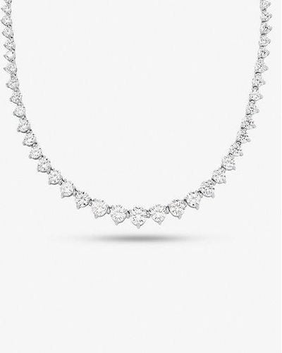 Michael Kors Precious Metal-plated Sterling Silver Cubic Zirconia Necklace - White