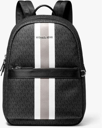 Michael Kors Greyson Logo Stripe Backpack - Black