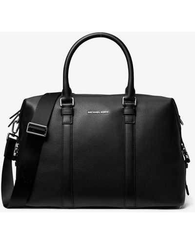 Michael Kors Hudson Medium Pebbled Leather Duffel Bag - Black