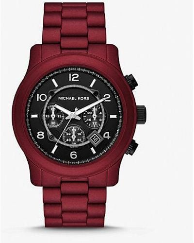 Michael Kors Runway Chronograph Red Stainless Steel Watch