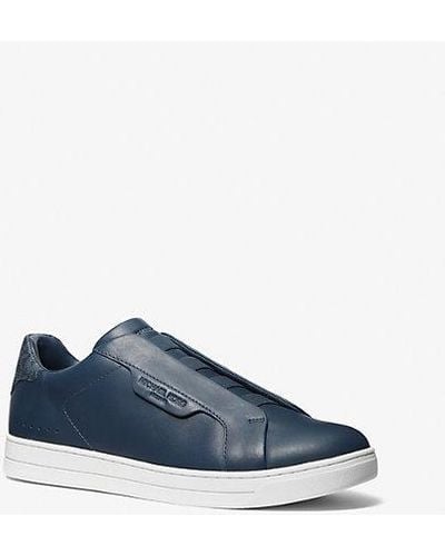 Michael Kors Keating Leather Slip-on Sneaker - Blue
