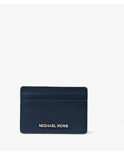Michael Kors Pebbled Leather Card Case - Blue
