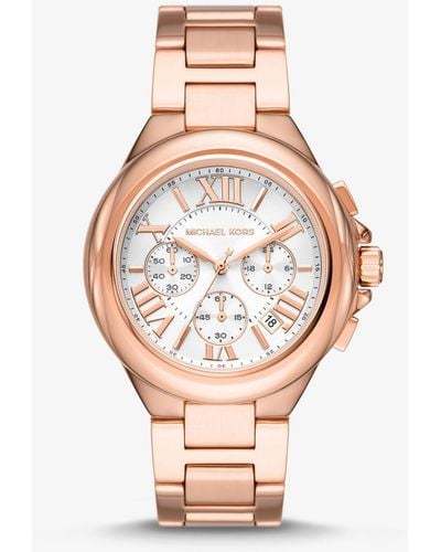 Michael Kors Übergroße Armbanduhr Camille Im Rosé-Goldton - Pink