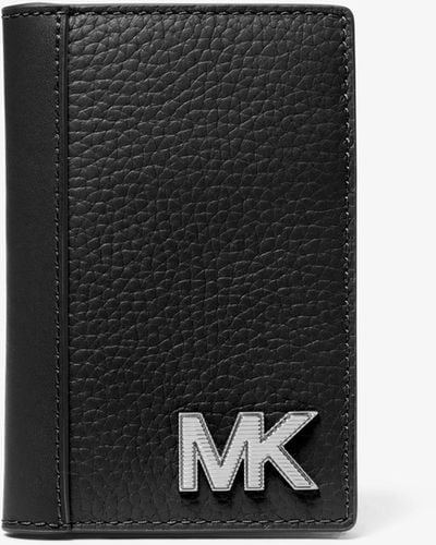 Michael Kors Mk Hudson Pebbled Leather Card Case - Black
