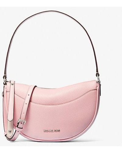Michael Kors Dover Medium Leather Crossbody Bag - Pink