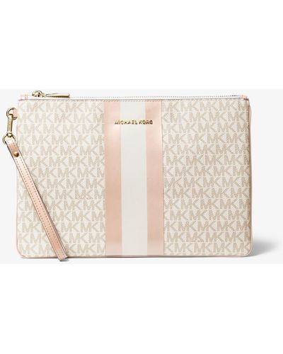 MICHAEL Michael Kors Large Logo Stripe Zip Pouch - Multicolour