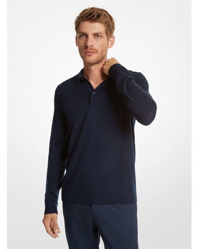 Michael Kors Jersey tipo polo de lana merino - Azul