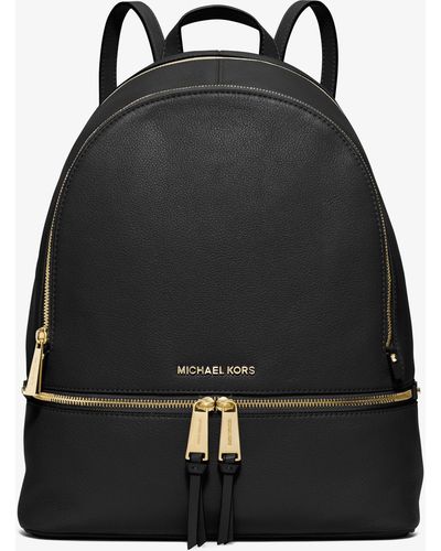 Michael Kors Rhea Large Leather Backpack - Black