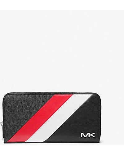Michael Kors Cooper Logo And Striped Smartphone Wallet - White