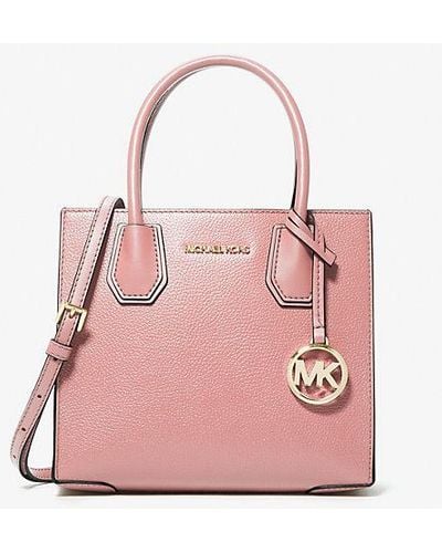Michael Kors Mercer Medium Pebbled Leather Crossbody Bag - Pink