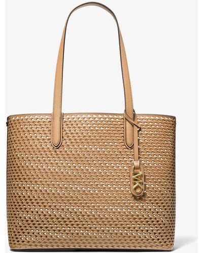 Michael Kors Eliza Extra-large Hand-woven Leather Tote Bag - Natural