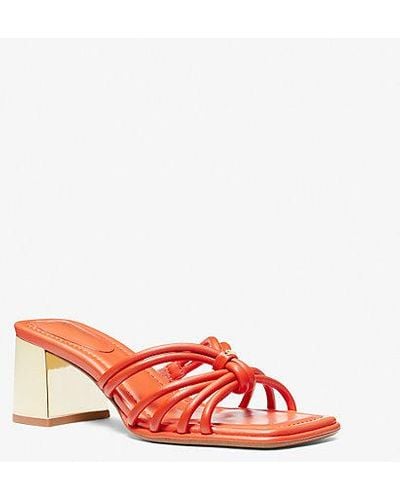 Michael Kors Astra Leather Mule - Red