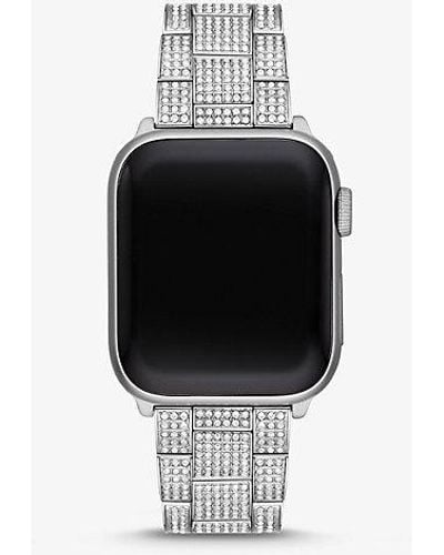 Michael Kors Pavé Silver-tone Strap For Apple Watch® - Black