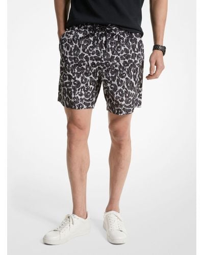 Michael Kors Leopard Logo Shorts - Black