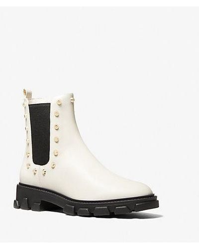 Michael Kors Ridley Astor Stud Leather Boot - White