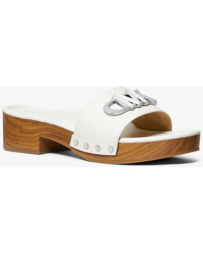 Michael Kors Parker Leather Platform Sandal - Natural