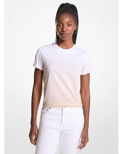 Michael Kors Ombré Logo Organic Cotton Jersey T-shirt - White
