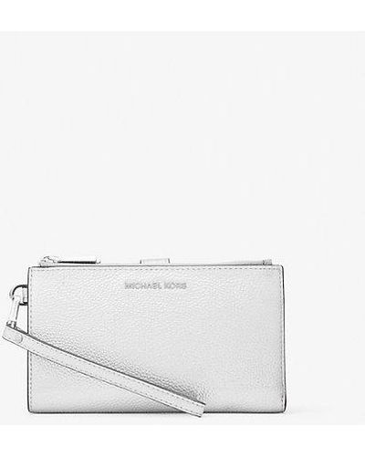 Michael Kors Mk Adele Metallic Leather Smartphone Wallet - White