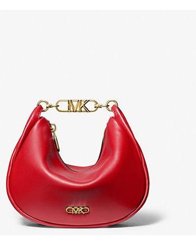 MICHAEL Michael Kors Kendall Small Leather Shoulder Bag - Red