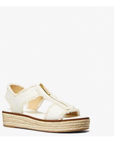 MICHAEL Michael Kors Mk Berkley Frayed Denim Espadrille - White